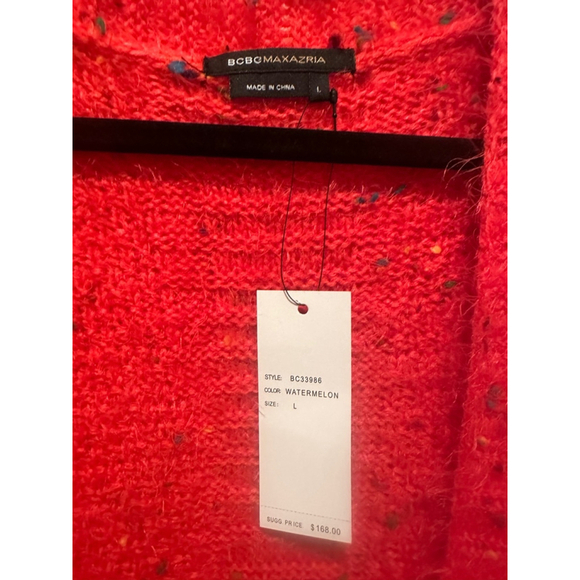 BCBGMAXAZRIA Women's Cardigan Large Pink Red - Picture 2 of 5